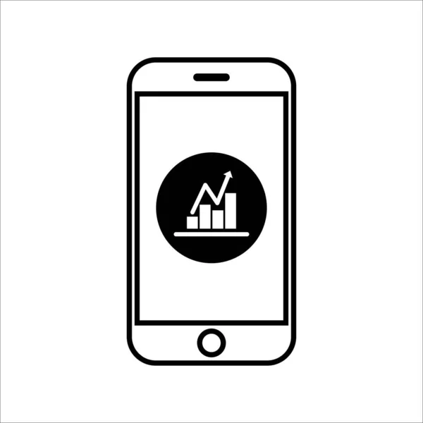 Phone Chart Online Business Increasing Finance Vector Illustration — Stock Vector