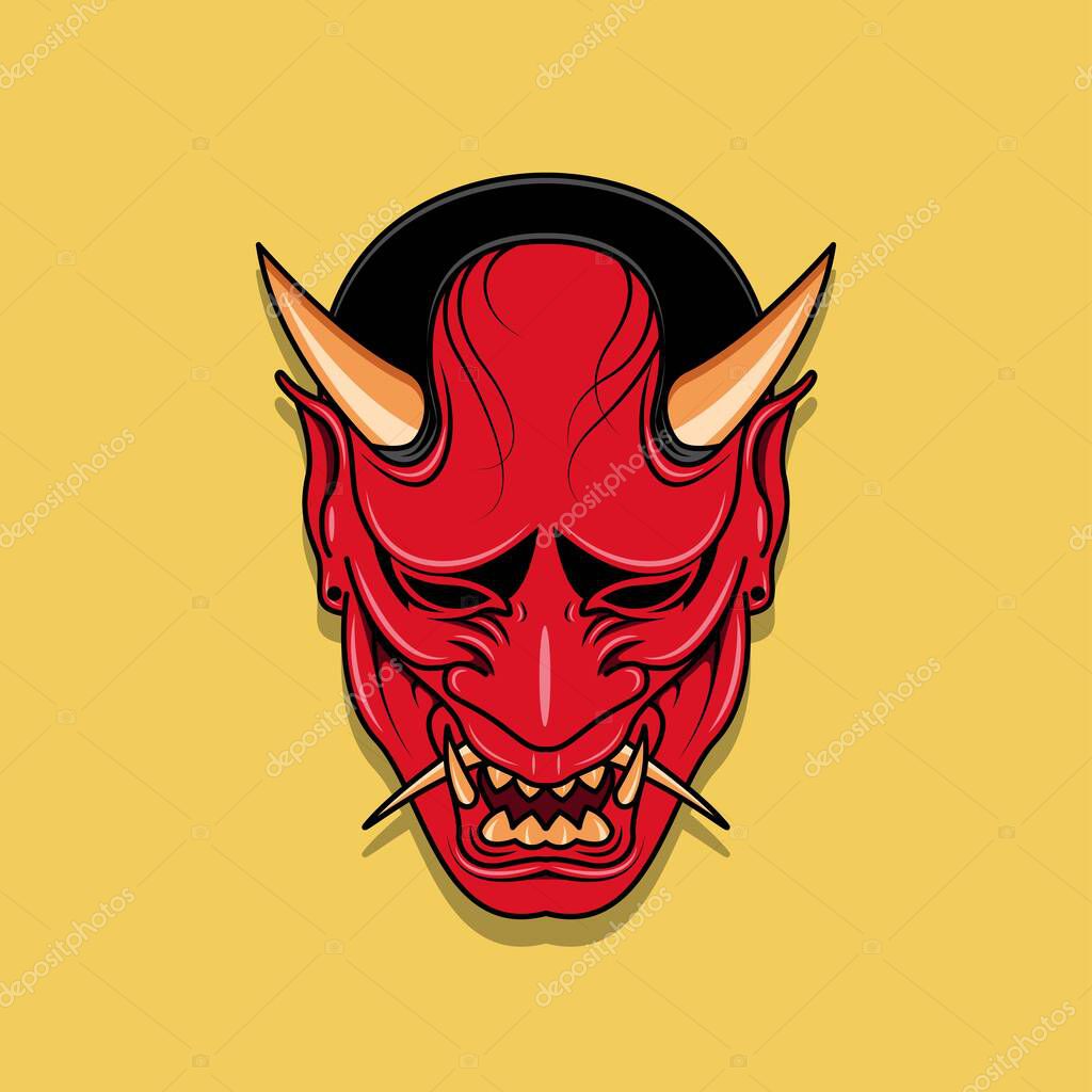Oni japanese devil mask, Vector illustration eps.10