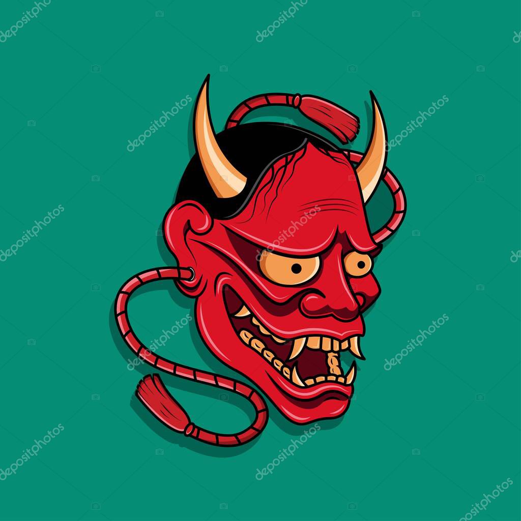 Oni japanese devil mask, Vector illustration eps.10