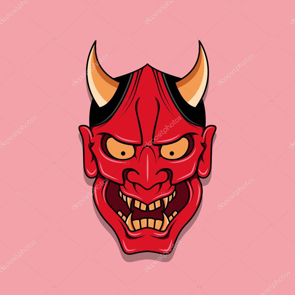 Oni japanese devil mask, Vector illustration eps.10