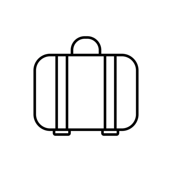 Suitcase Lines Vector Iconen Witte Achtergrond — Stockvector