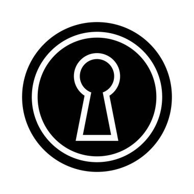 Anahtar deliği ikon vektör tasarımı, Düz tuş deliği çizimi