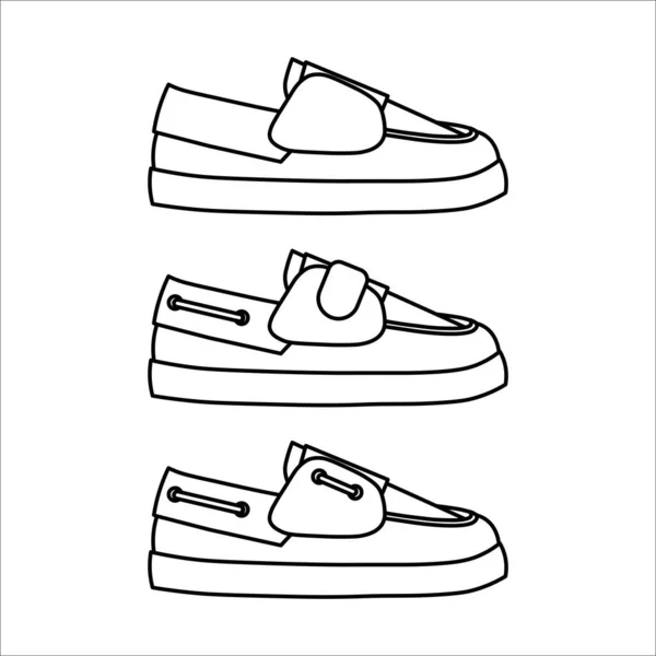 Línea Niños Zapatos Icono Vector Iluatración — Vector de stock