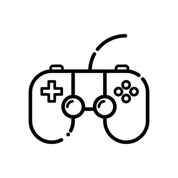 Γραμμή Διάνυσμα Εικονίδιο Joystick Gamepad Εικονογράφηση Λευκό Φόντο — Διανυσματικό Αρχείο