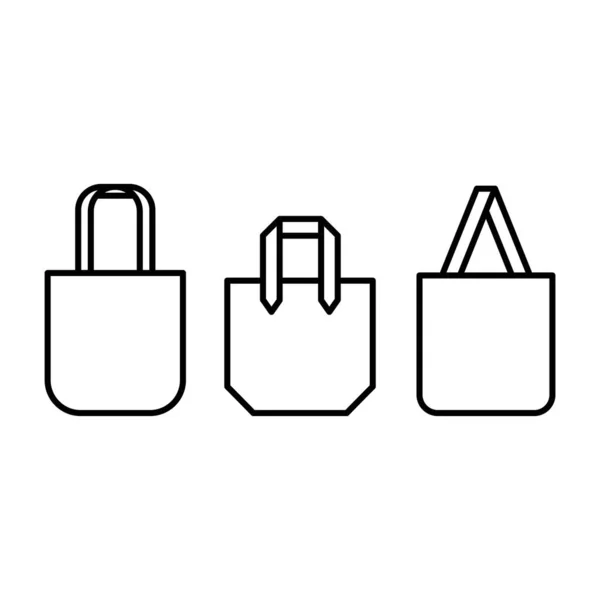Handtas Tote Bag Iconen Vectorillustratie Eps — Stockvector