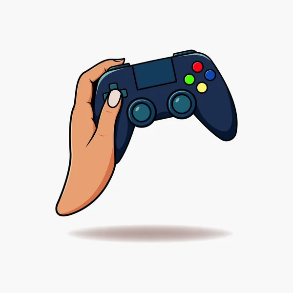 Pro Játékos Kezében Joystick Illusztráció — Stock Vector