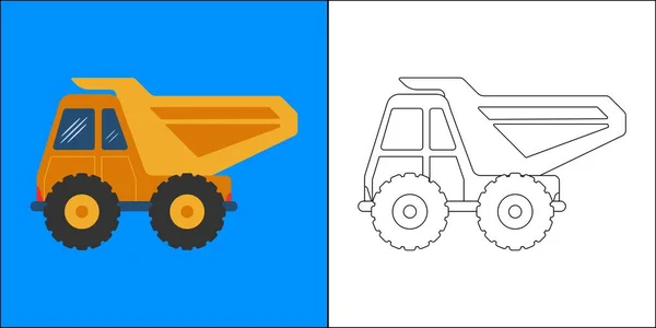 Truck Κατασκευή Κατάλληλο Για Παιδιά Χρωματισμός Σελίδα Διανυσματική Απεικόνιση — Διανυσματικό Αρχείο