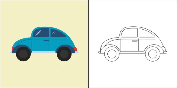 Classic Car Suitable Children Coloring Page Vector Illustration — ストックベクタ