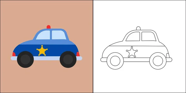 Поліцейський Автомобіль Підходить Дитячої Розмальовки Сторінки Векторні Ілюстрації — стоковий вектор
