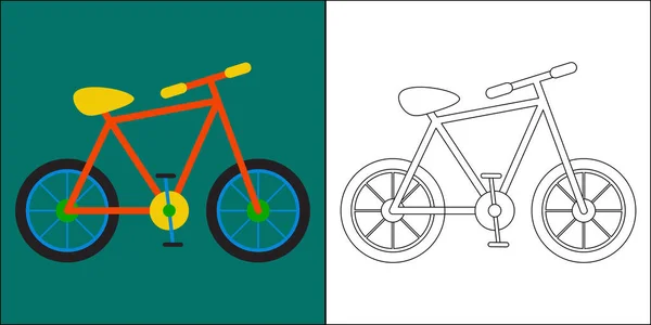 Bicycle Suitable Children Coloring Page Vector Illustration — Image vectorielle