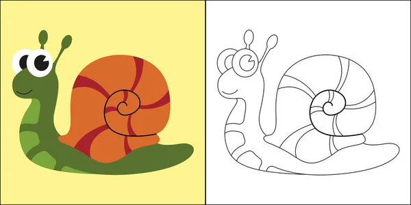 Snail Suitable Children Coloring Page Vector Illustration — Vettoriale Stock