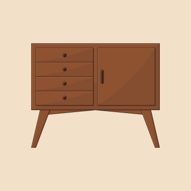 Tik ağacı TV tablosu vektör çizimi