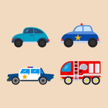 Çeşitli araba vektör çizimleri