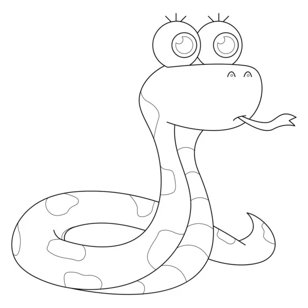 Cute Snake Suitable Children Coloring Page Vector Illustration — Wektor stockowy