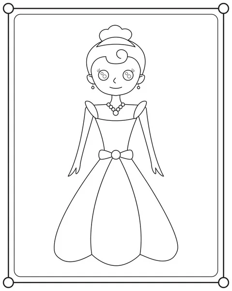 Belle Princesse Adaptée Coloration Des Enfants Illustration Vectorielle — Image vectorielle