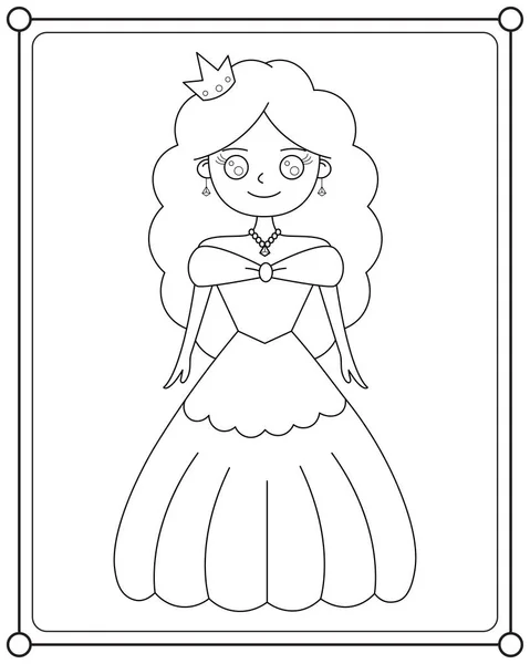 Belle Princesse Adaptée Coloration Des Enfants Illustration Vectorielle — Image vectorielle