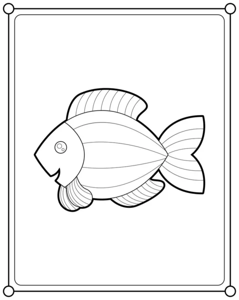 子供の着色ページに適したかわいい魚のベクトルイラスト — ストックベクタ
