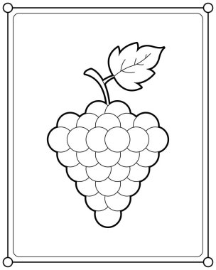 Çocuk boyama sayfası illüstrasyonu için uygun olgun üzümler