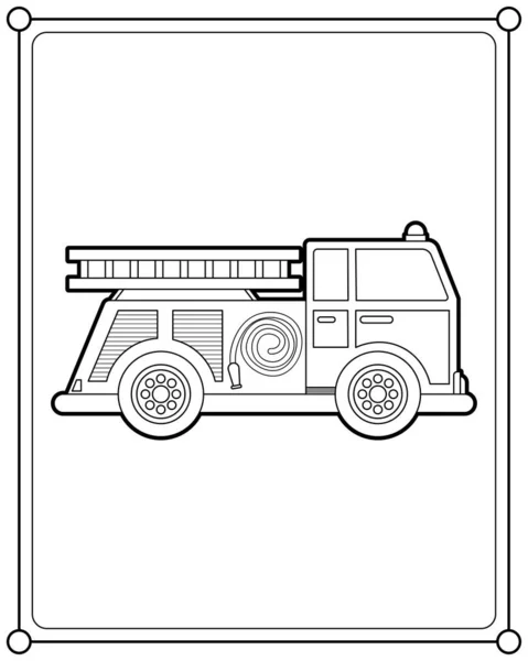 子供の着色ページベクトルイラストに適した消防車や消防車 — ストックベクタ