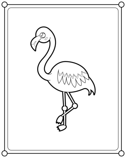 Flamingo Adequado Para Ilustração Vetor Página Coloração Infantil — Vetor de Stock