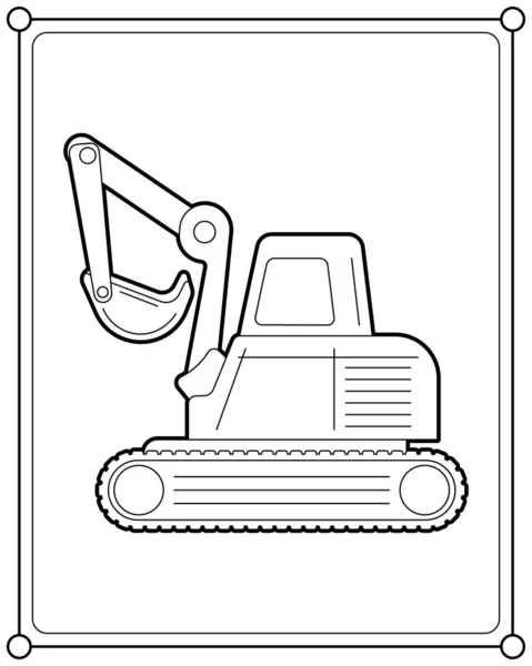 Bagger Passend Für Kinder Malvorlagen Vektor Illustration — Stockvektor