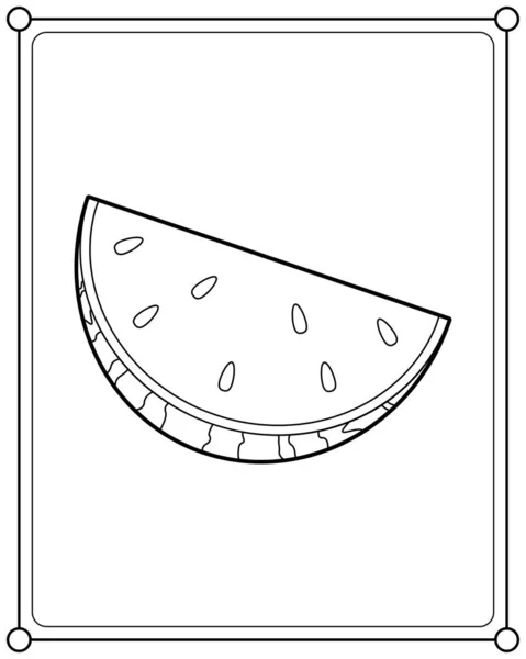 Fresh Watermelon Suitable Children Coloring Page Vector Illustration — Stock Vector