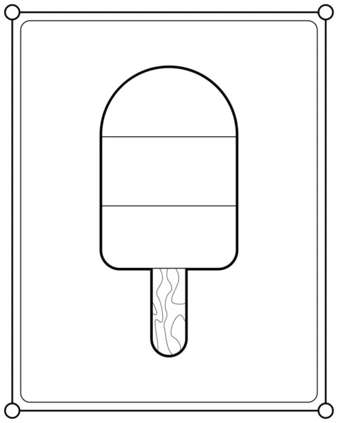 Rainbow Ice Cream Suitable Children Coloring Page Vector Illustration — Stock Vector