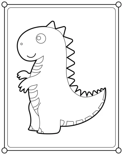 Cute Tyrannosaurus Rex Suitable Children Coloring Page Vector Illustration — Stock Vector