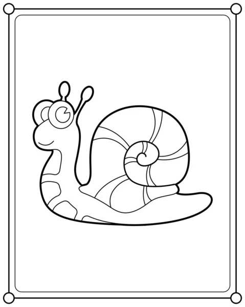 Snail Suitable Children Coloring Page Vector Illustration — Stock Vector