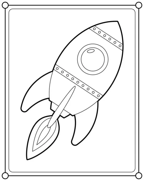 Rocket Suitable Children Coloring Page Vector Illustration — Stock Vector