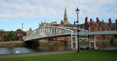 New bridge across the river Great Ouse at Bedford UK. clipart