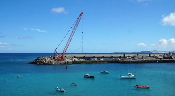 Playa Blanca Lanzarote Spanien Mars 2022 Pågående Arbete Med Utbyggnad — Stockfoto