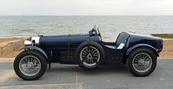 Felixstowe Suffolk England May 2022 Classic Teal Bugatti Racing Car — стоковое фото