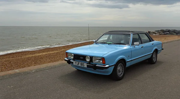 Felixstowe Suffolk England May 2022 Classic Light Blue Ford Cortina — стоковое фото