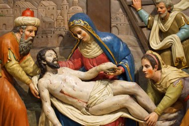 PALMA, MALLORCA, İSPAN - 18 Haziran 2022: Çarmıhtan İsa 'nın soyu .