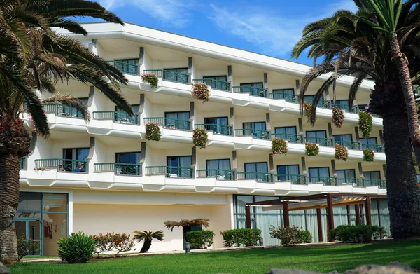 Playa Blanca Lanzarote Spain March 2022 Готельні Балкони Пальми Сонячний — стокове фото