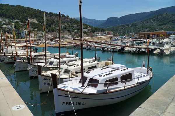 Peurto Soller Mallorca España Junio 2022 Marina Peurto Soller Barcos — Foto de Stock