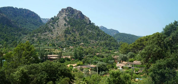 Άποψη Των Βουνών Tramuntana Κοντά Στην Bunyola Mallorca Ισπανία — Φωτογραφία Αρχείου