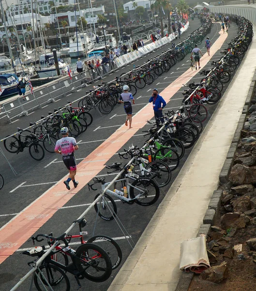 Playa Blanca Lanzarote Espanha Março 2022 Início Etapa Ciclismo Triatlo — Fotografia de Stock
