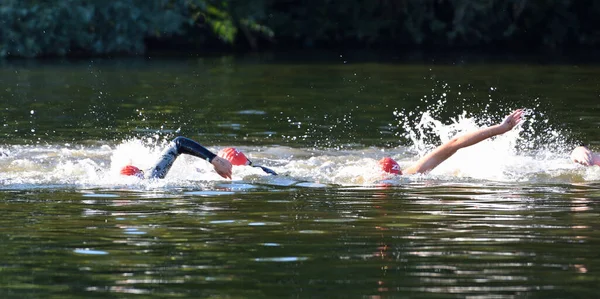 Neots Cambridgeshire England August 2022 Triathlon Swimmers River Ouse Neots — Photo