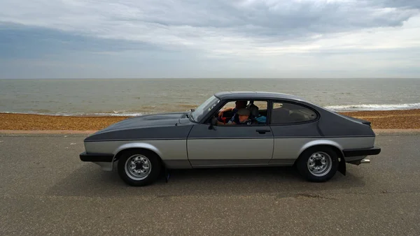 Felixstowe Suffolk England Мая 2022 Classic Grey Silver Ford Capri — стоковое фото