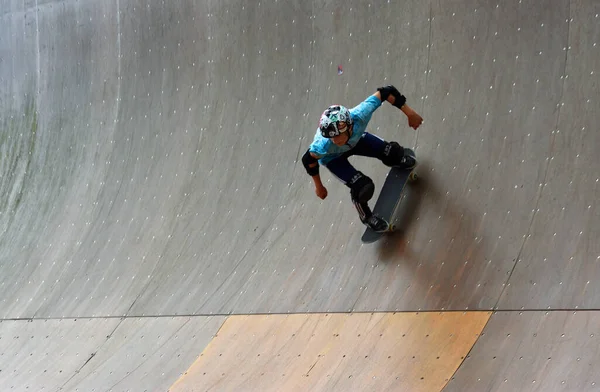 Neots Cambridgeshire England July 2022 Skateboarder Vert Ramp Moving Speed — Stock Photo, Image
