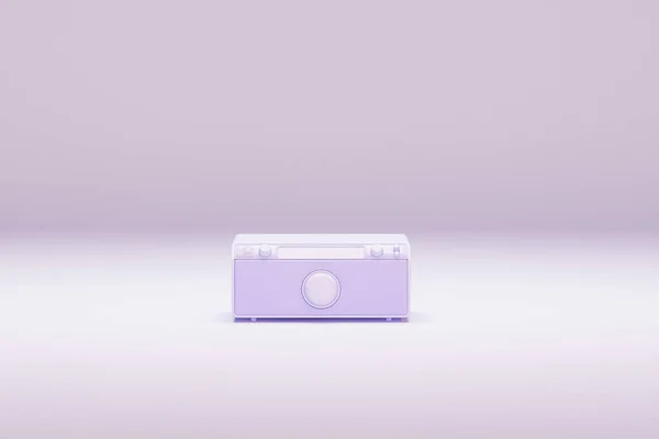 Pastel Purple Radio Station Set Pastel Background Minimal Technology Concept — Stock Photo, Image