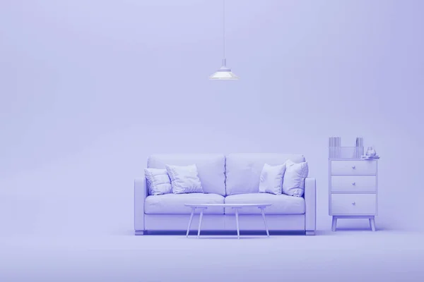 Creative Interior Design Purple Studio Plant Pot Armchair Pastel Purple — Stock Photo, Image