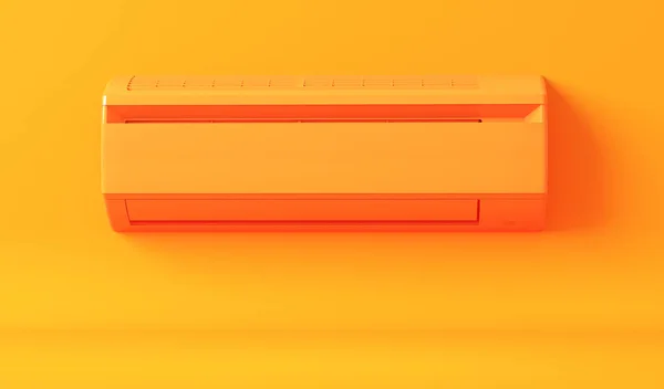 Klimaanlage Auf Orange Und Gelb Sommer Attrappe Hintergrund Control Klimaanlage — Stockfoto
