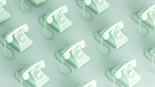 Viele Alte Alte Telefon Mit Verdrehten Drähten Muster Wiederholter Objekte — Stockfoto