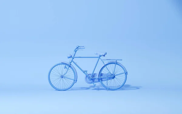 Rower Monochromatycznym Niebieskim Tle Minimalny Skład Dla Mediów Społecznościowych Ekologiczny — Zdjęcie stockowe