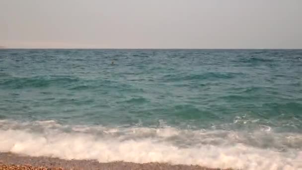 Playa Con Agua Salpicada Atardecer Imágenes Alta Calidad — Vídeo de stock