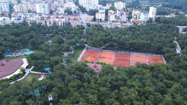 Drone Vista Aérea Para Parque Verde Cidade Imagens Alta Qualidade — Fotografia de Stock