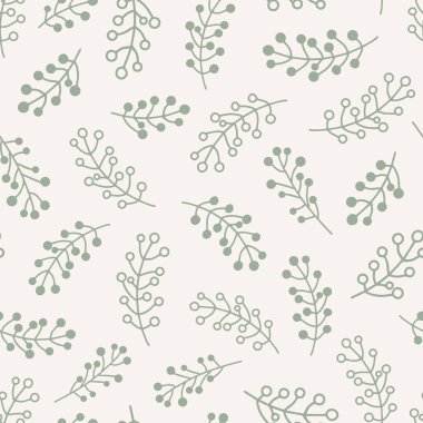 Elle çizilmiş yapraklarla kusursuz desen. vektör illüstrasyonu.